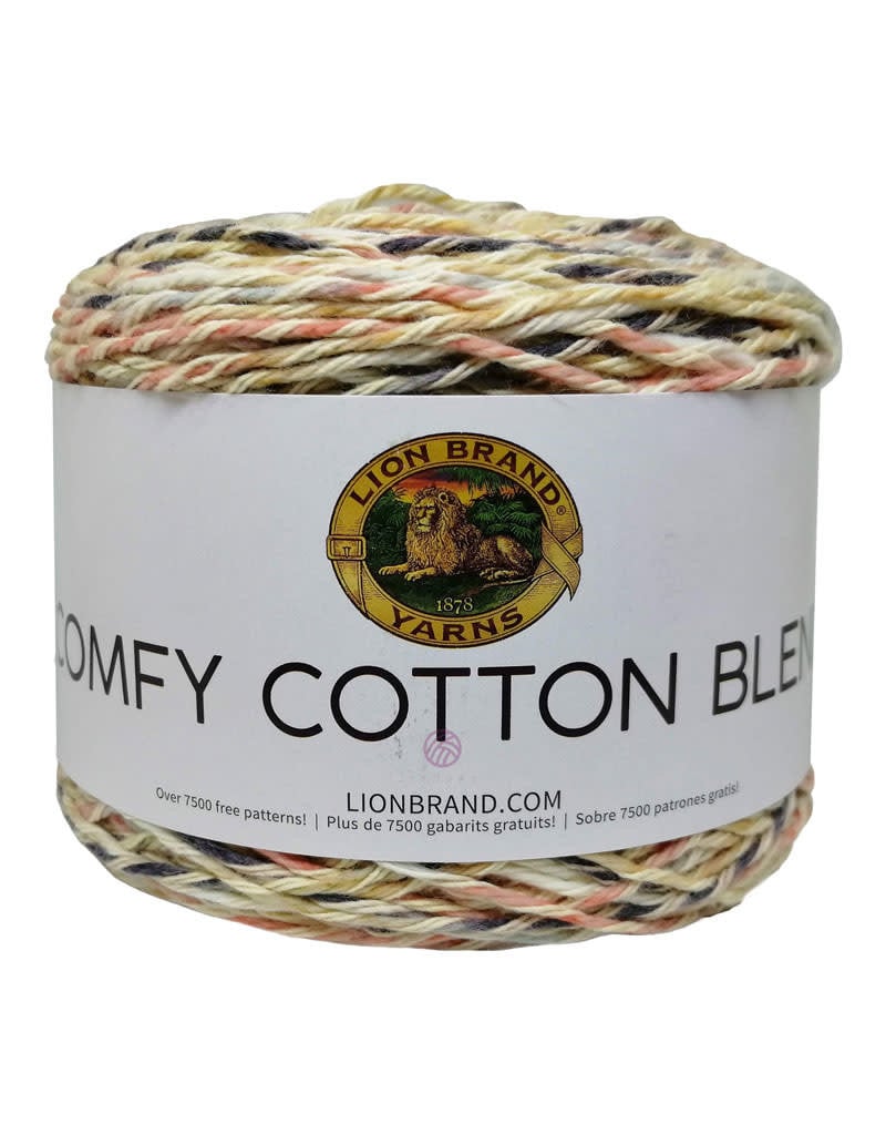 Lion Brand Yarn Comfy Cotton Blend Poppy Varigated Light Cotton