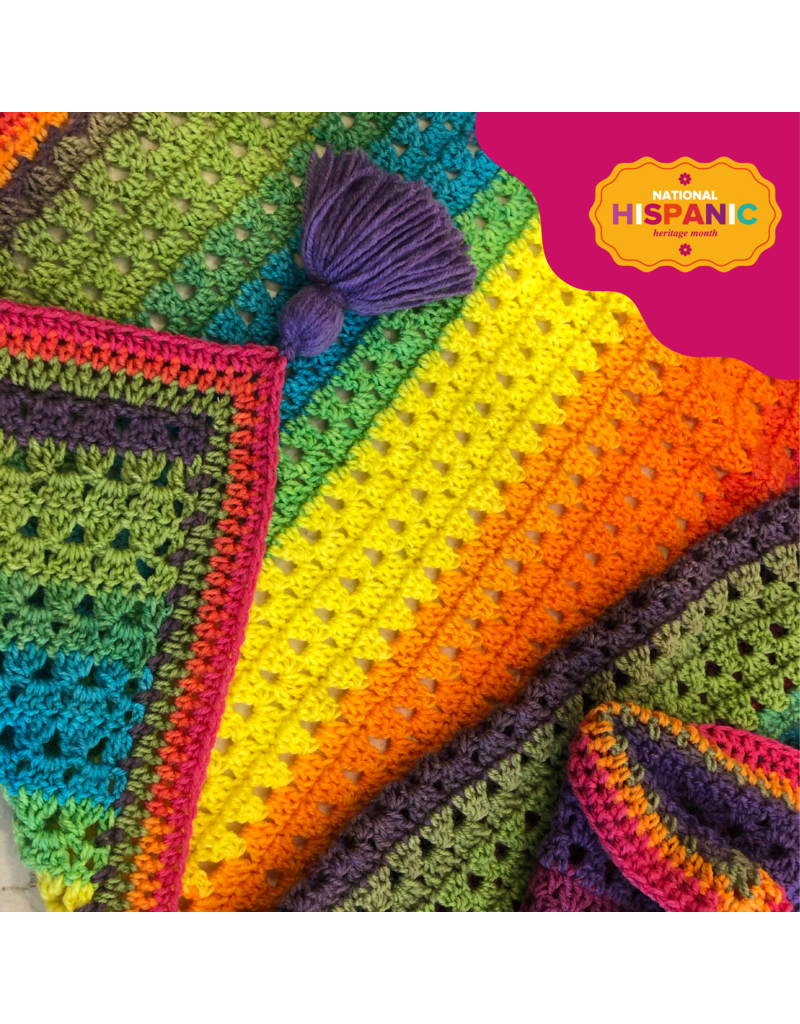 Lion Brand Granny Stripe Stitch Blanket (Crochet)