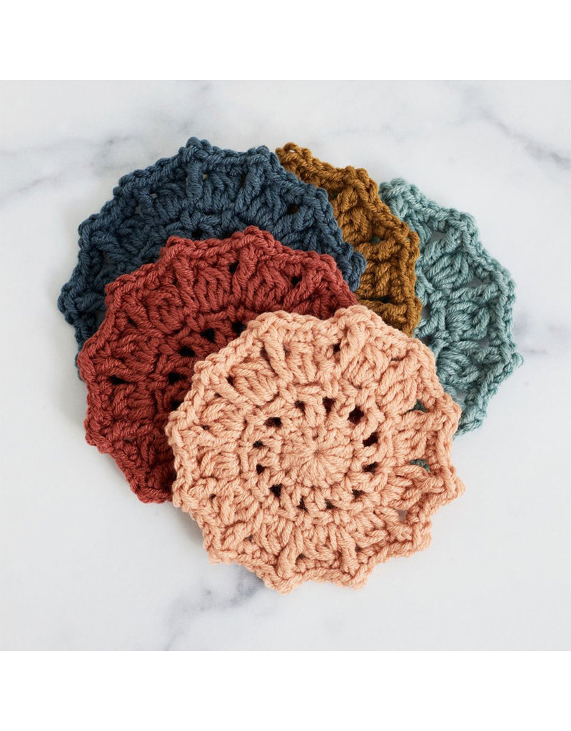 Lion Brand Sunburst Coasters (Crochet)