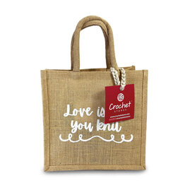 CR JUTE BAG LOVE IS ALL YOU KNIT 30X30
