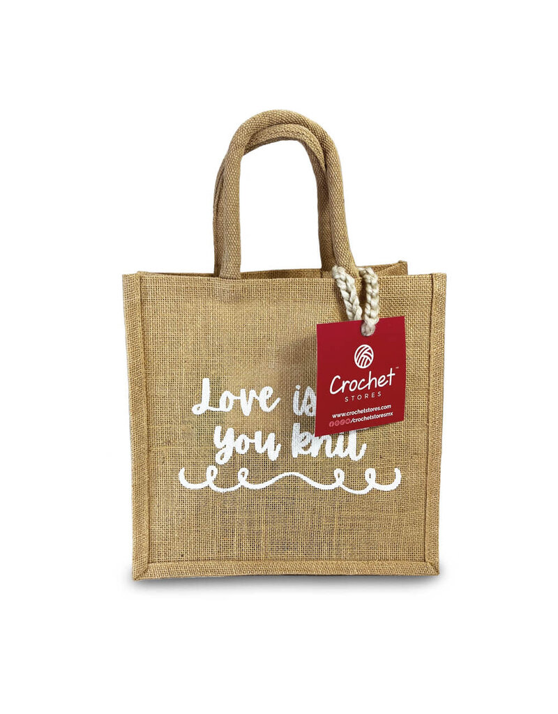 CR JUTE BAG LOVE IS ALL YOU KNIT 30X30
