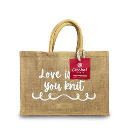 CR JUTE BAG LOVE IS ALL YOU KNIT 47X33