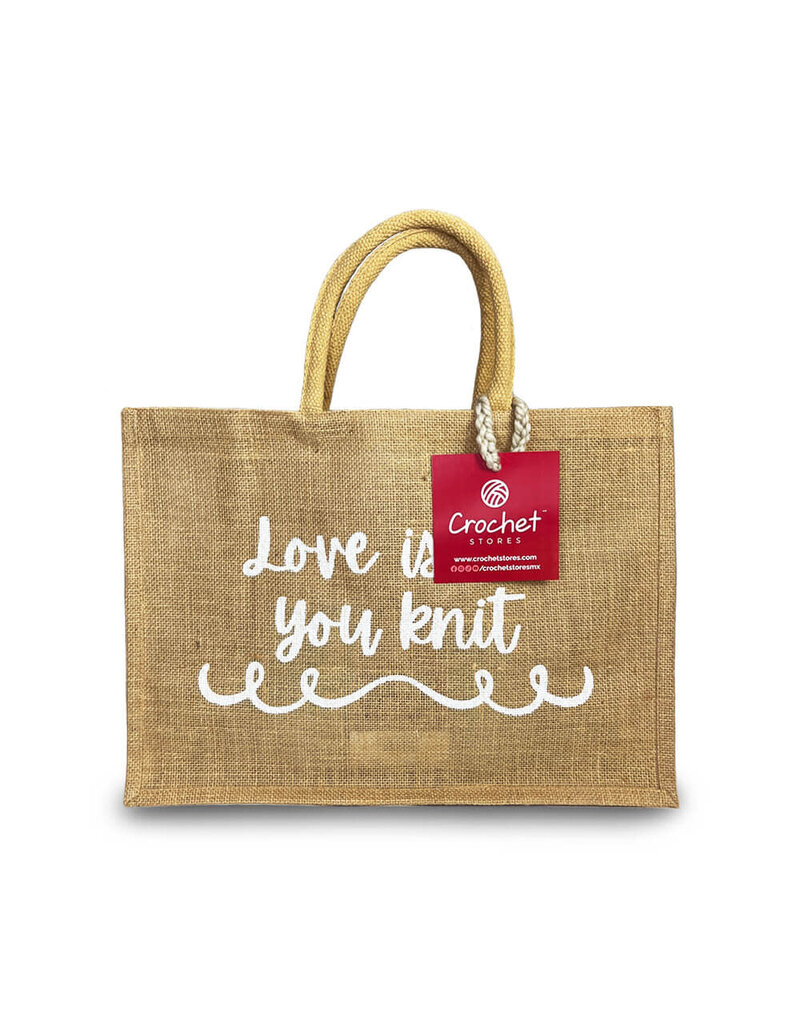 CR JUTE BAG LOVE IS ALL YOU KNIT 47X33