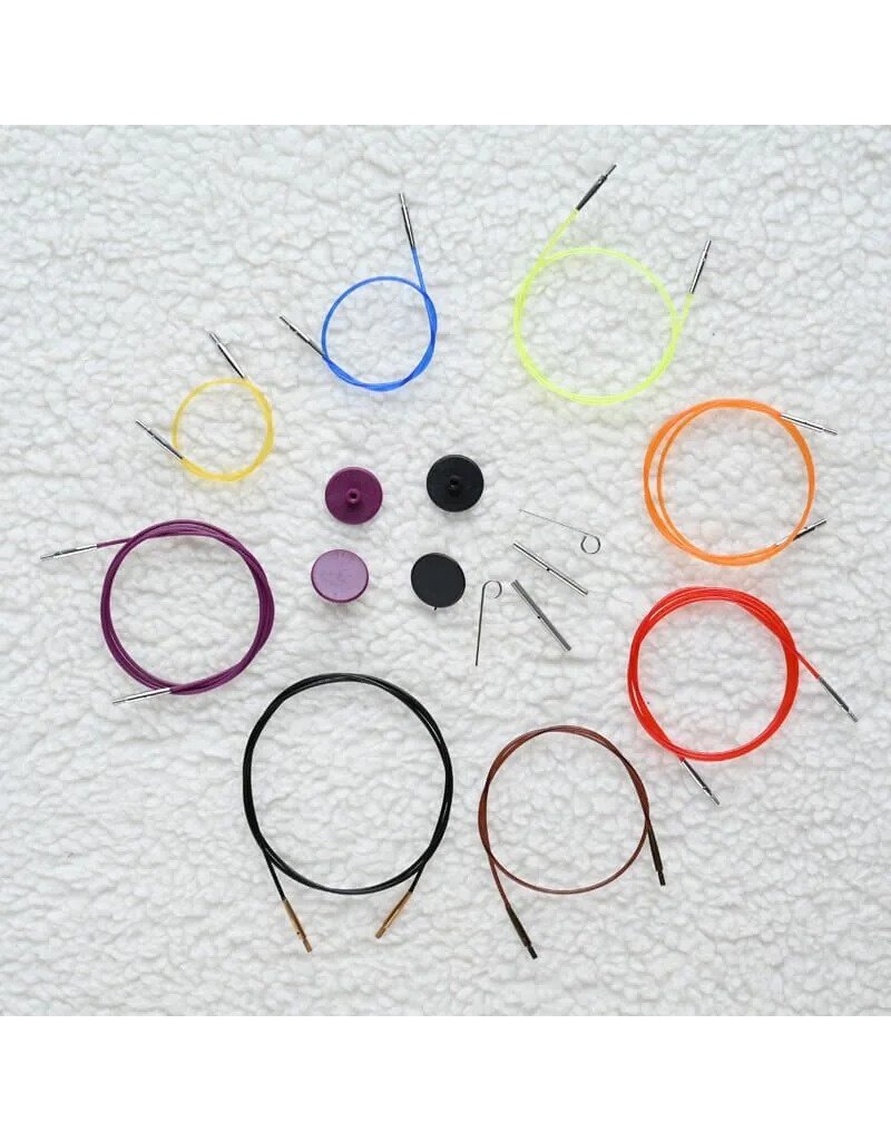 Knit Pro KNPR - Fixed Cables - Color Coated Nylon Silver Connectors