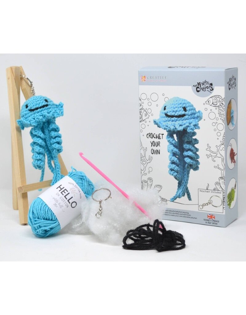 Knitty Critters Knitty Critters - Jellyfish Keychain Crochet Kit
