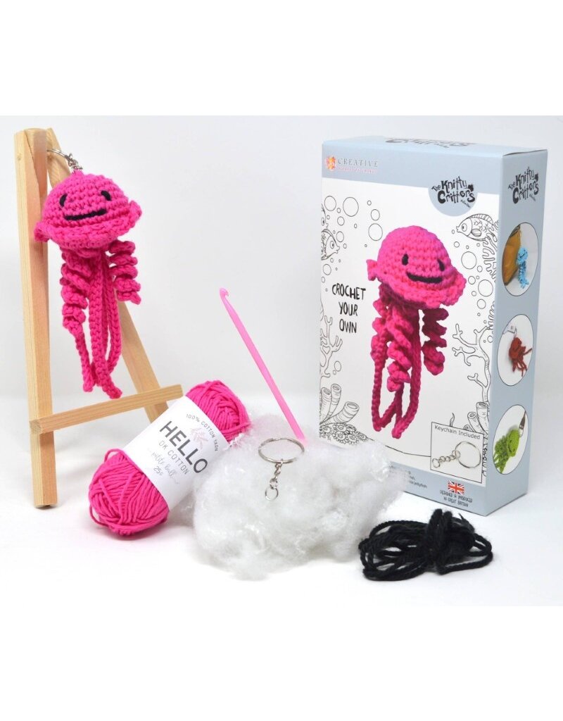 Knitty Critters Knitty Critters - Jellyfish Keychain Crochet Kit
