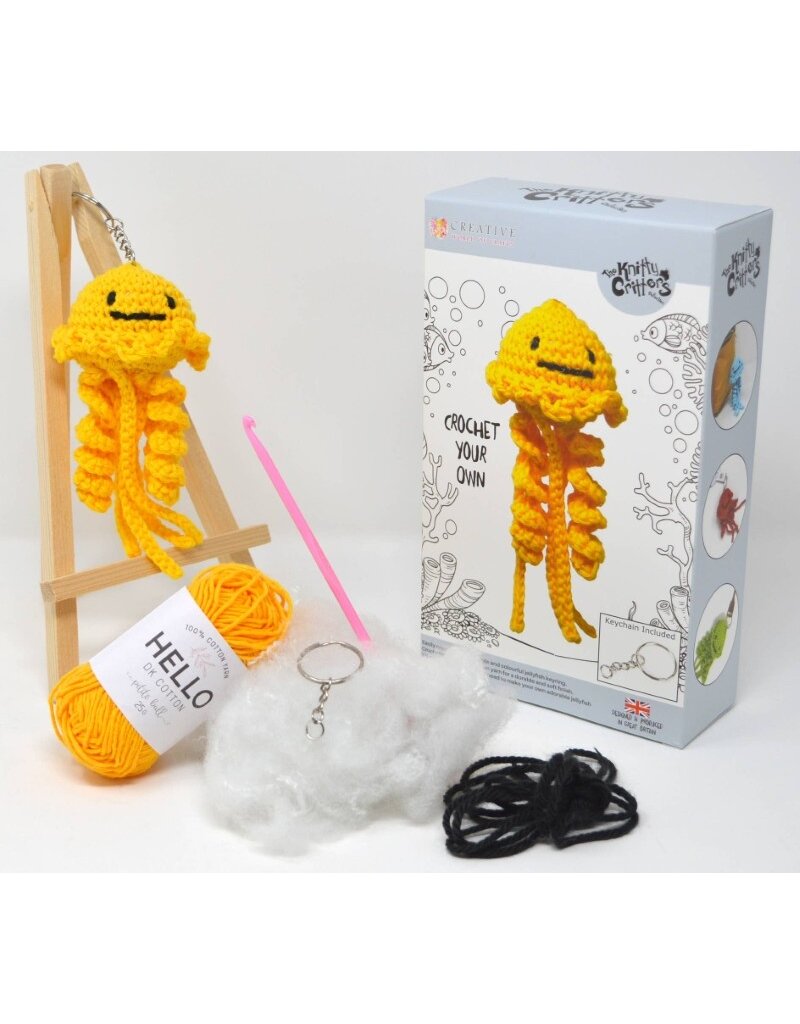 Knitty Critters Knitty Critters - Jellyfish Keychain Crochet Kit