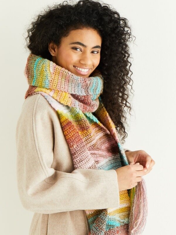 Crochet Fringed Scarf