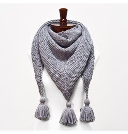 Triangle Shawl with Tassels (Knit)