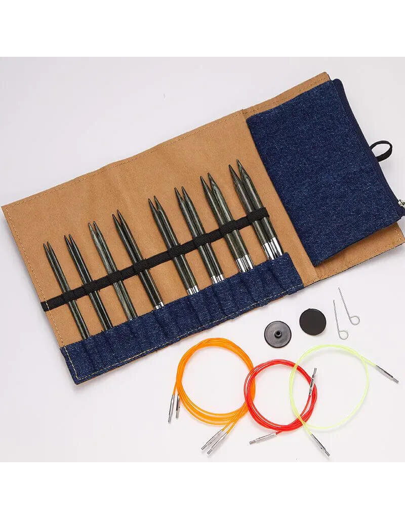 Knit Pro KNPR Indigo Wood 5" Normal IC Needle Set 20643