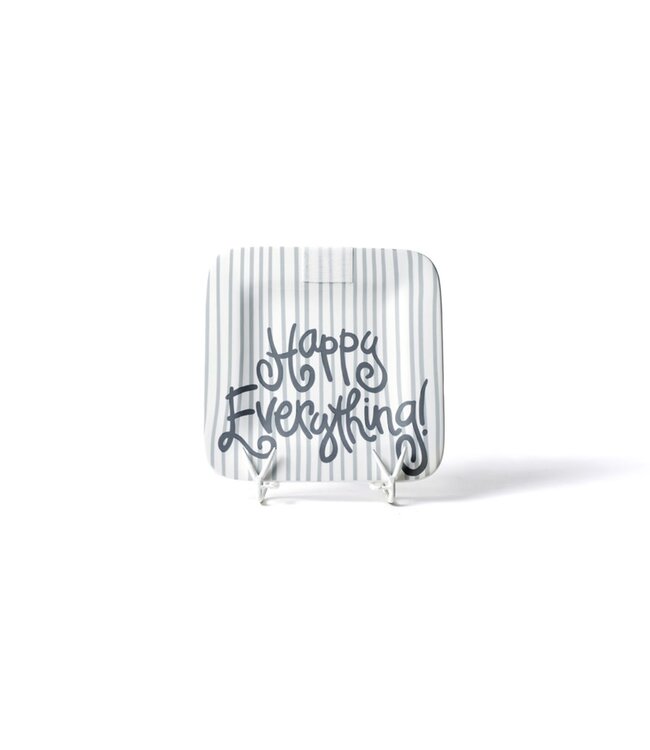 Happy Everything Stone Skinny Stripe Mini Platter
