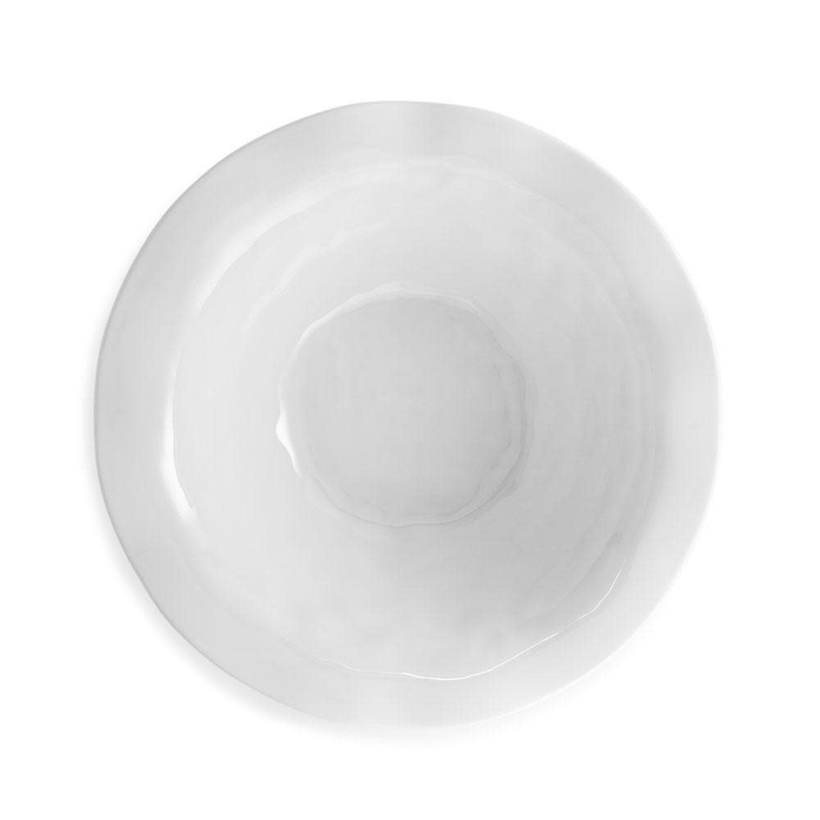 Q Squared Ruffle White Melamine Round Serving Bowl