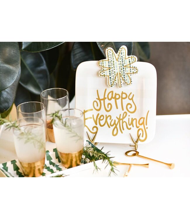 Happy Everything White Stripe Mini Platter