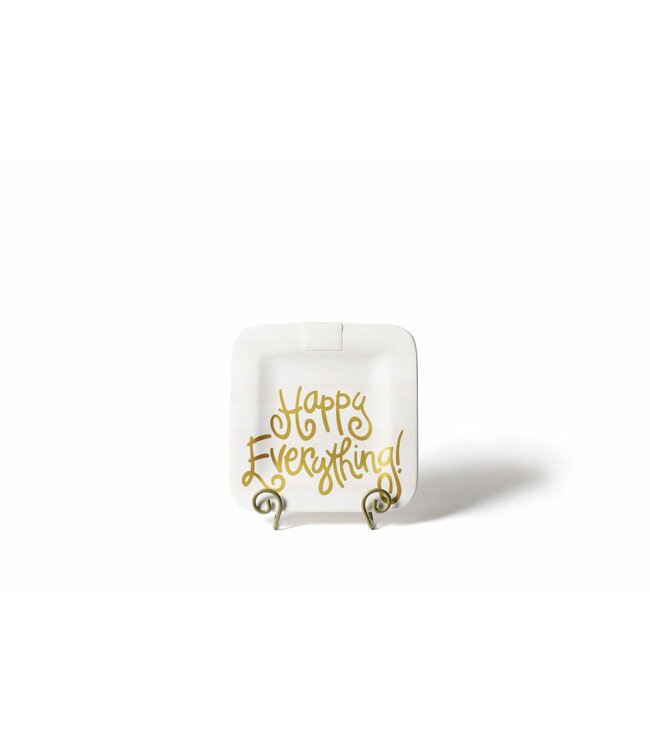 Happy Everything White Stripe Mini Platter