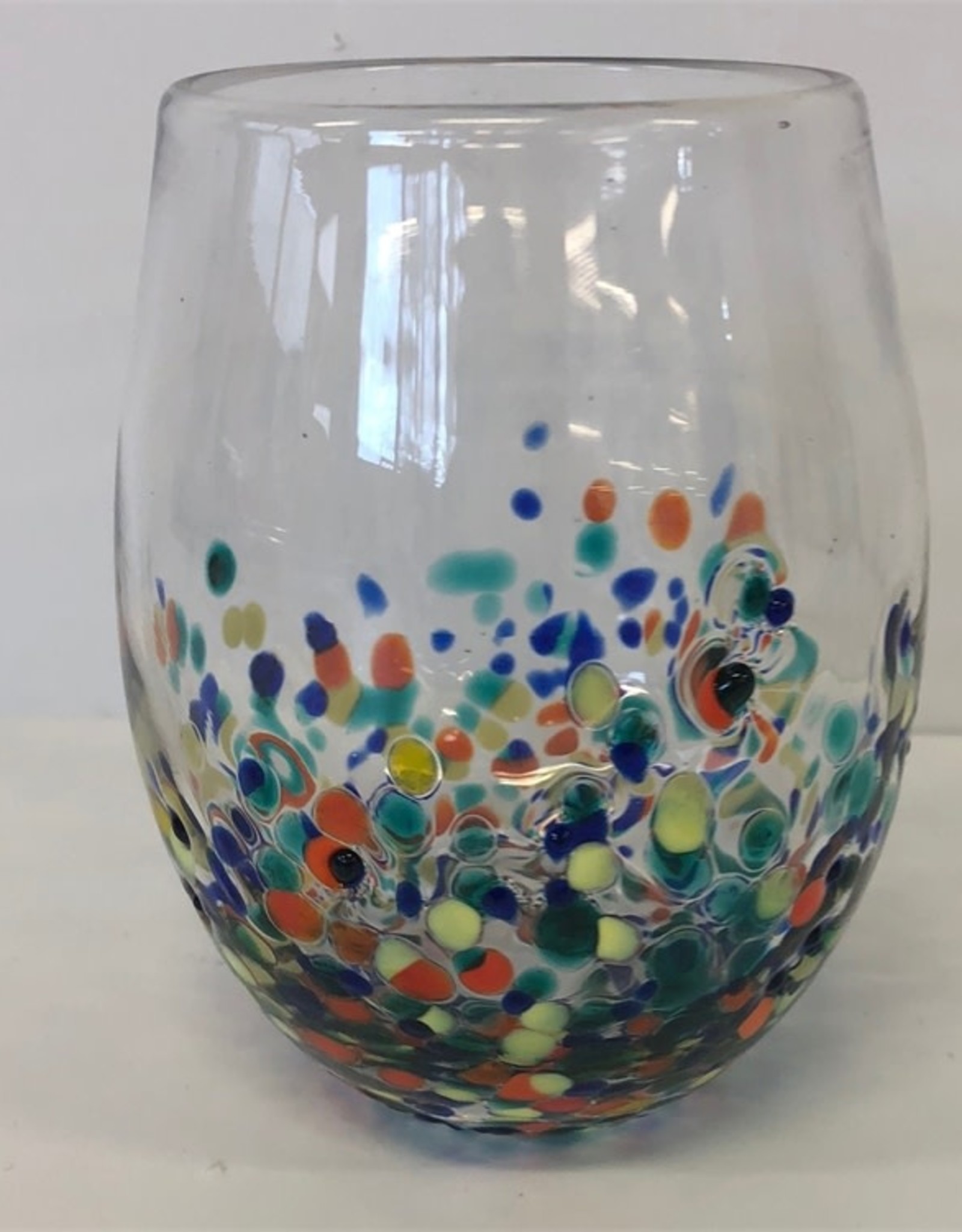 Pebble Glassware - Stemless Wine Glass with Confetti