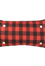 Luckybird Button Pillow - Red Buffalo