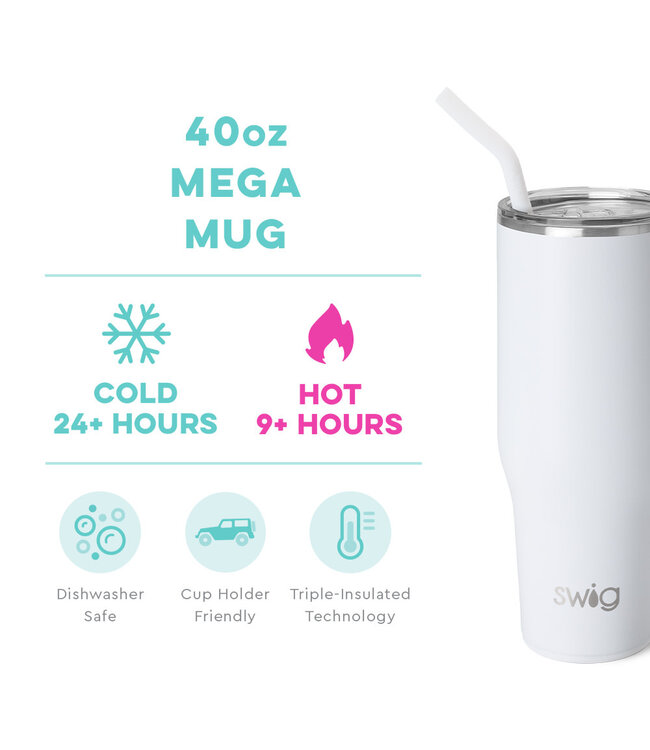 Swig White Mega Mug 40oz