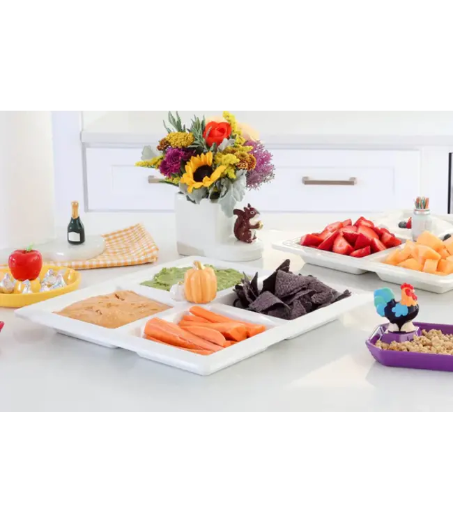 Nora Fleming Pinstripe Melamine Sectional Server