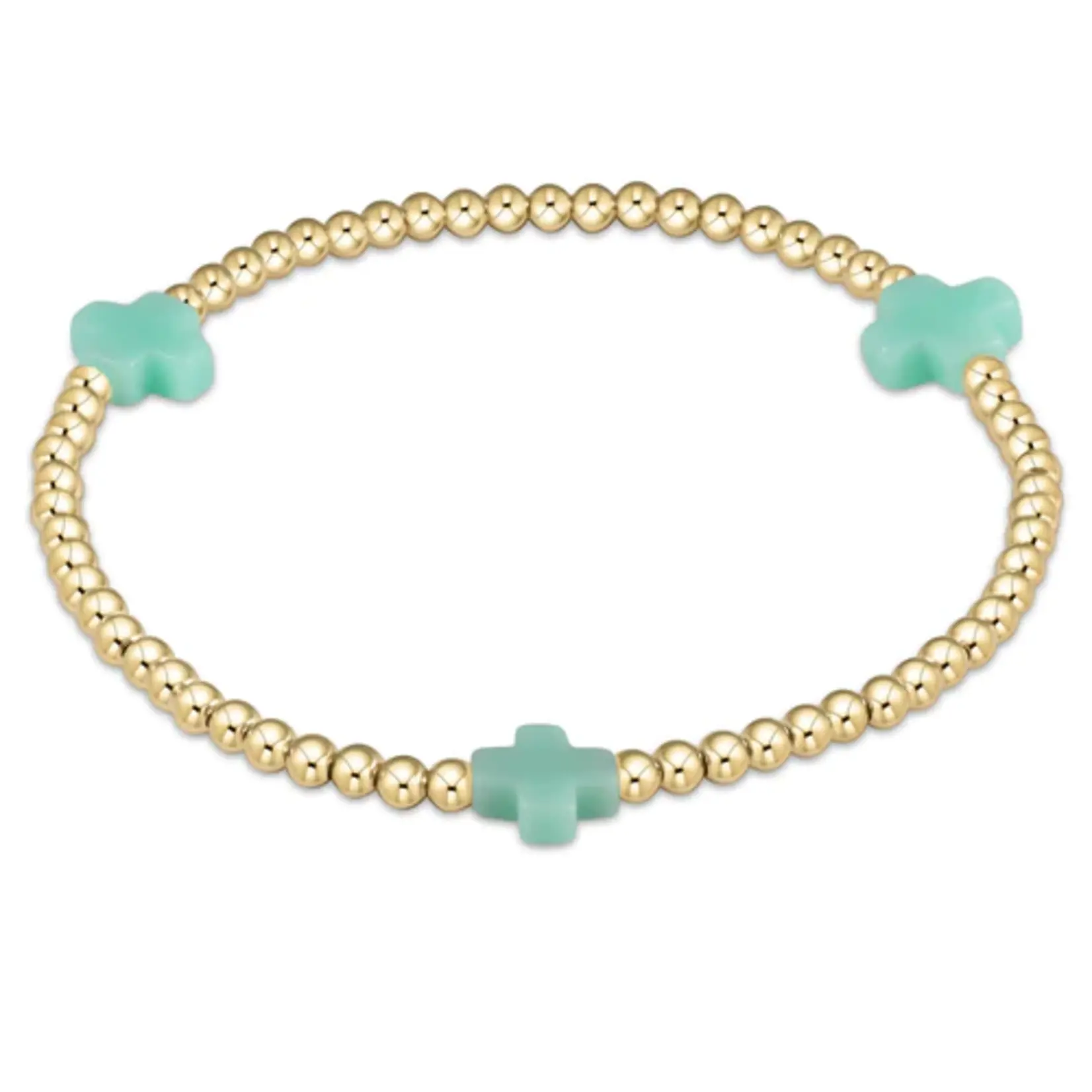 enewton design Enewton Turquoise Signature Cross Gold Pattern 3mm Bead Bracelet