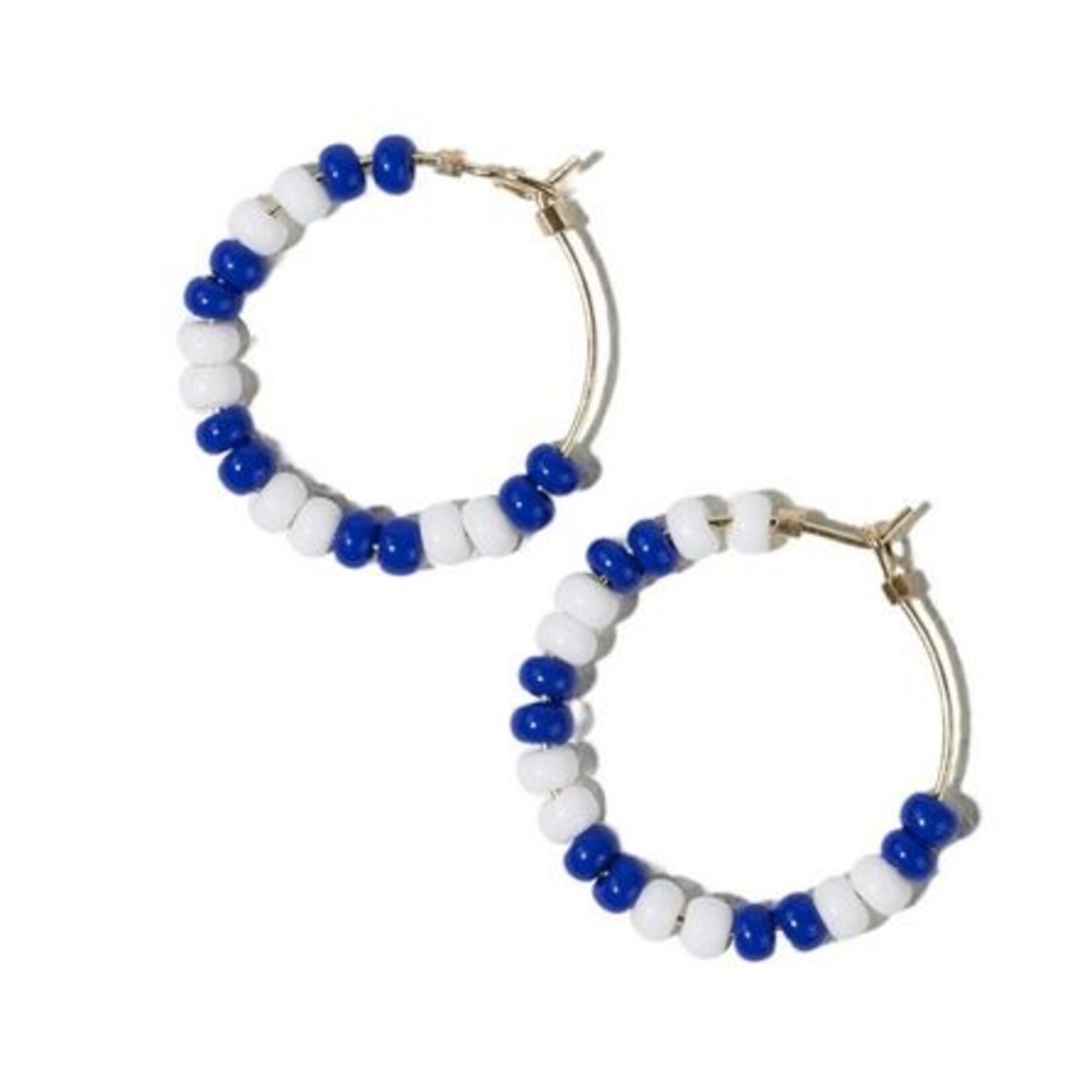 Ink & Alloy Victoria Blue/White Hoop Earrings