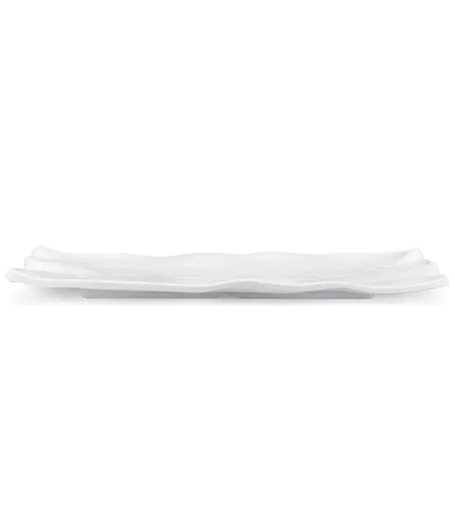 Q Squared Ruffle White Melamine Sandwich Platter