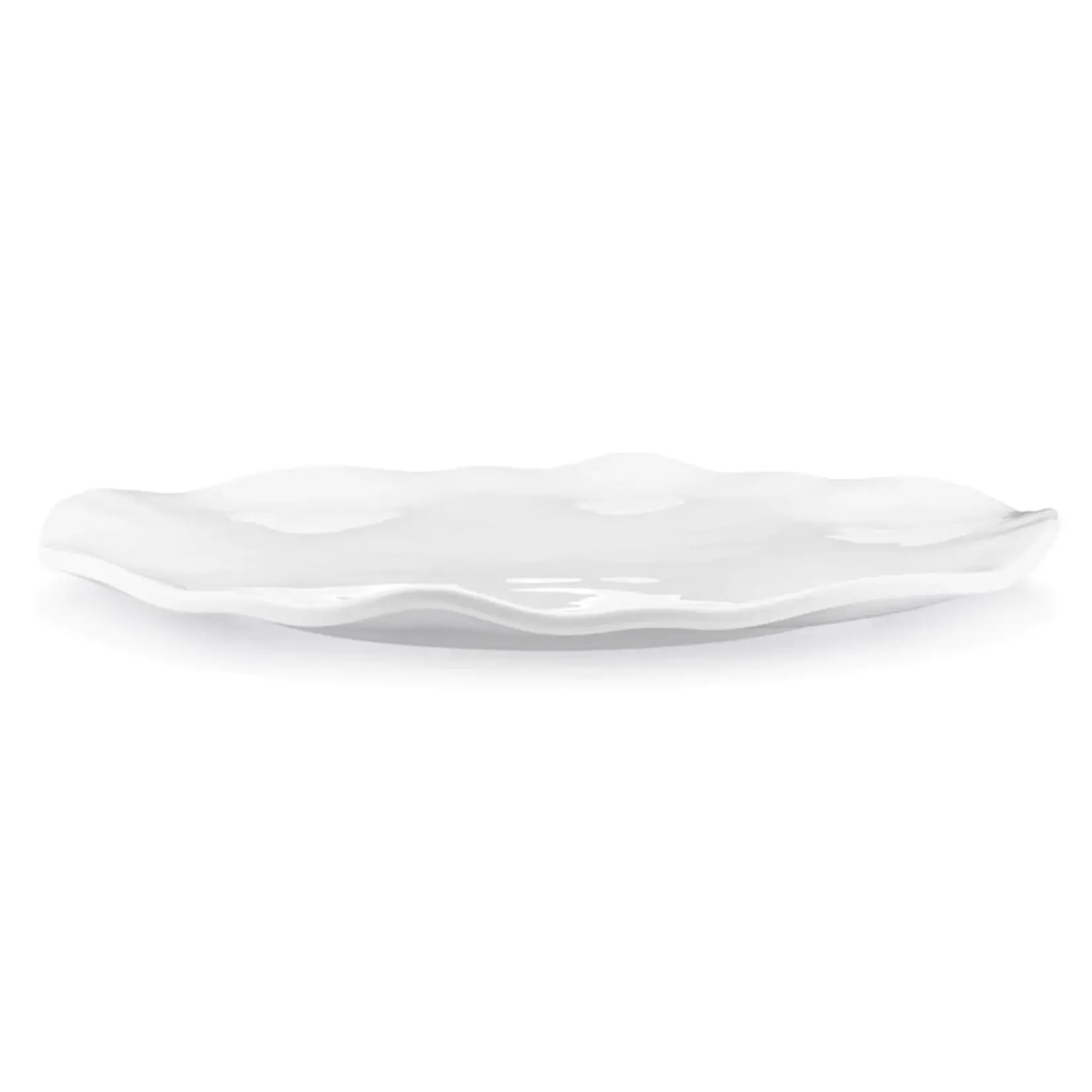 Q Squared Ruffle White Melamine Round Platter