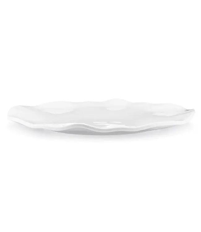 Q Squared Ruffle White Melamine Round Platter