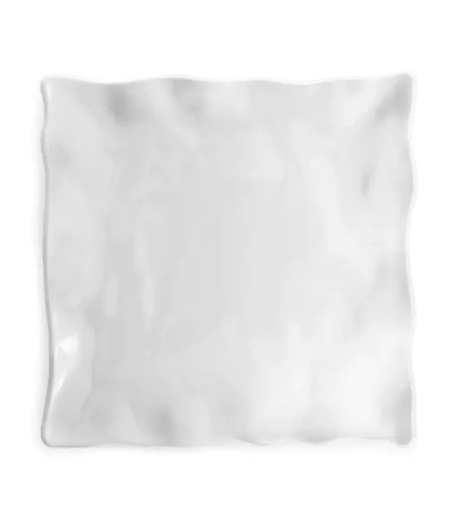 Q Squared Ruffle White Melamine Square Small Platter