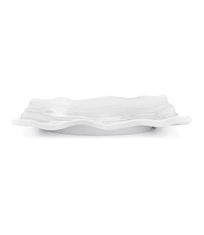 Q Squared Ruffle White Melamine Square Small Platter
