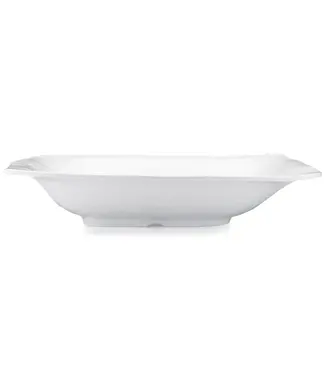 Ruffle White Melamine Rectangle Shallow Serving Bowl