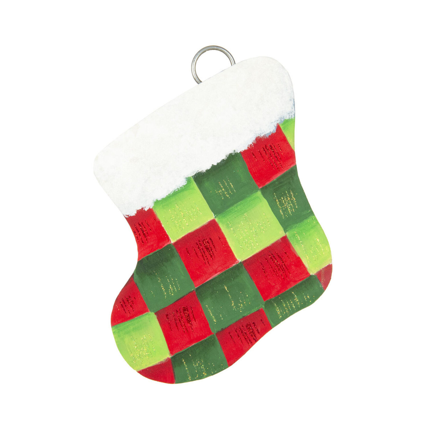 Round Top Mini Checked Stocking Charm