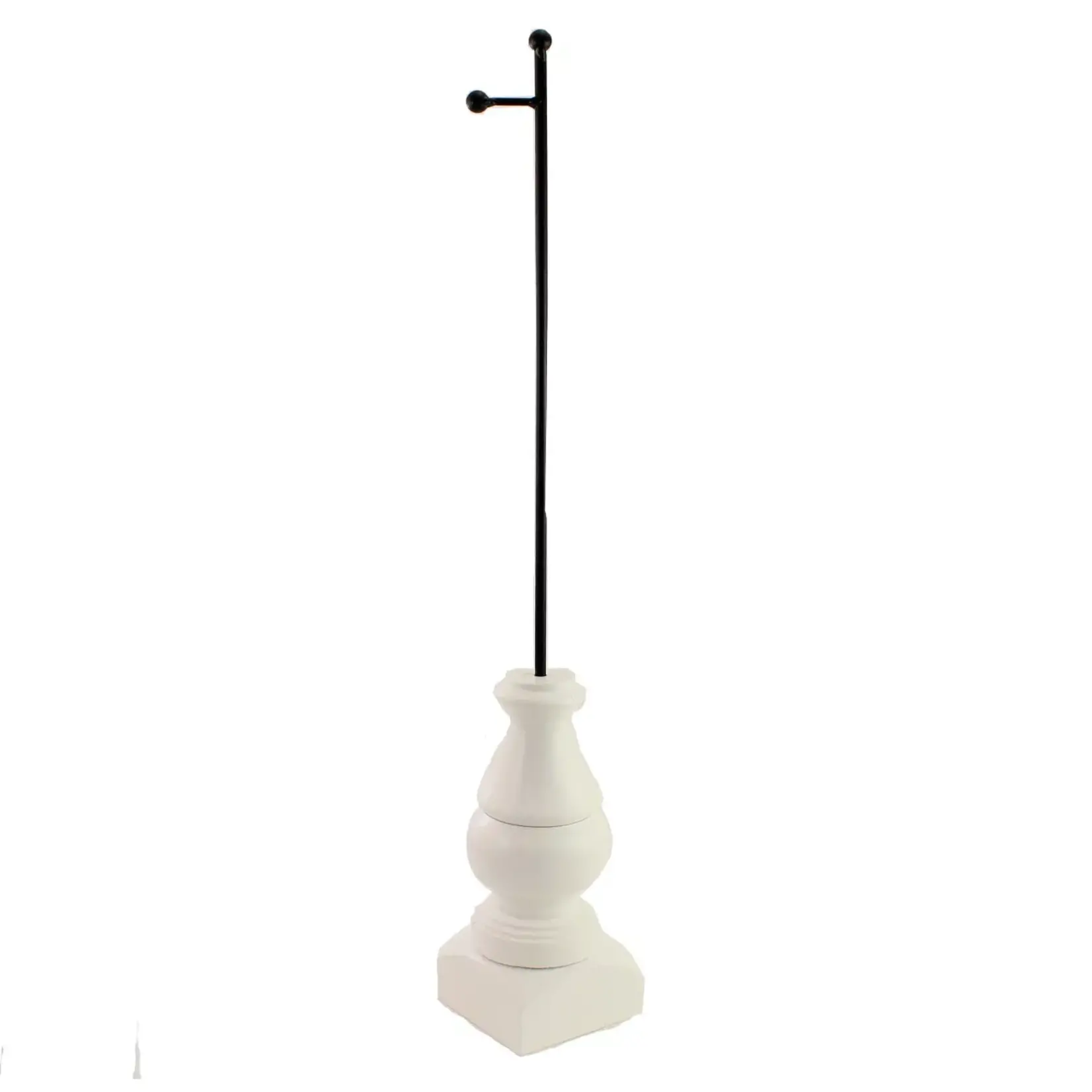 Round Top Large White Display Pole