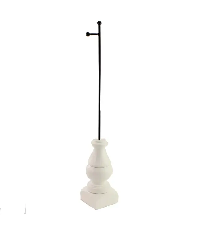 Round Top Large White Display Pole