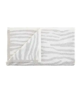 Gray Zebra Chenille Blanket