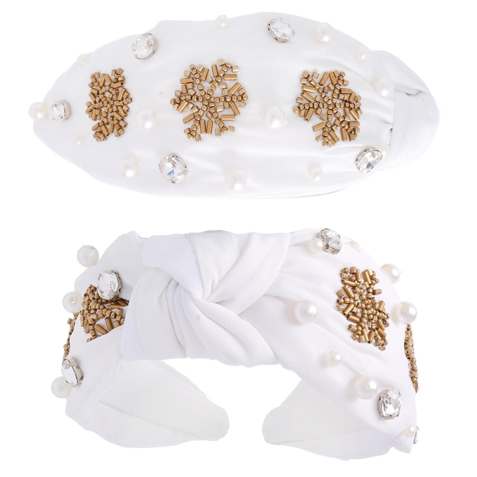 Sophia Collection Snowflake White Knotted Headband
