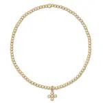 enewton design Enewton Classic Gold 2mm Bead Bracelet Cross Charm