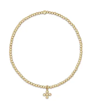 enewton design Enewton Classic Gold 2mm Bead Bracelet Cross Charm