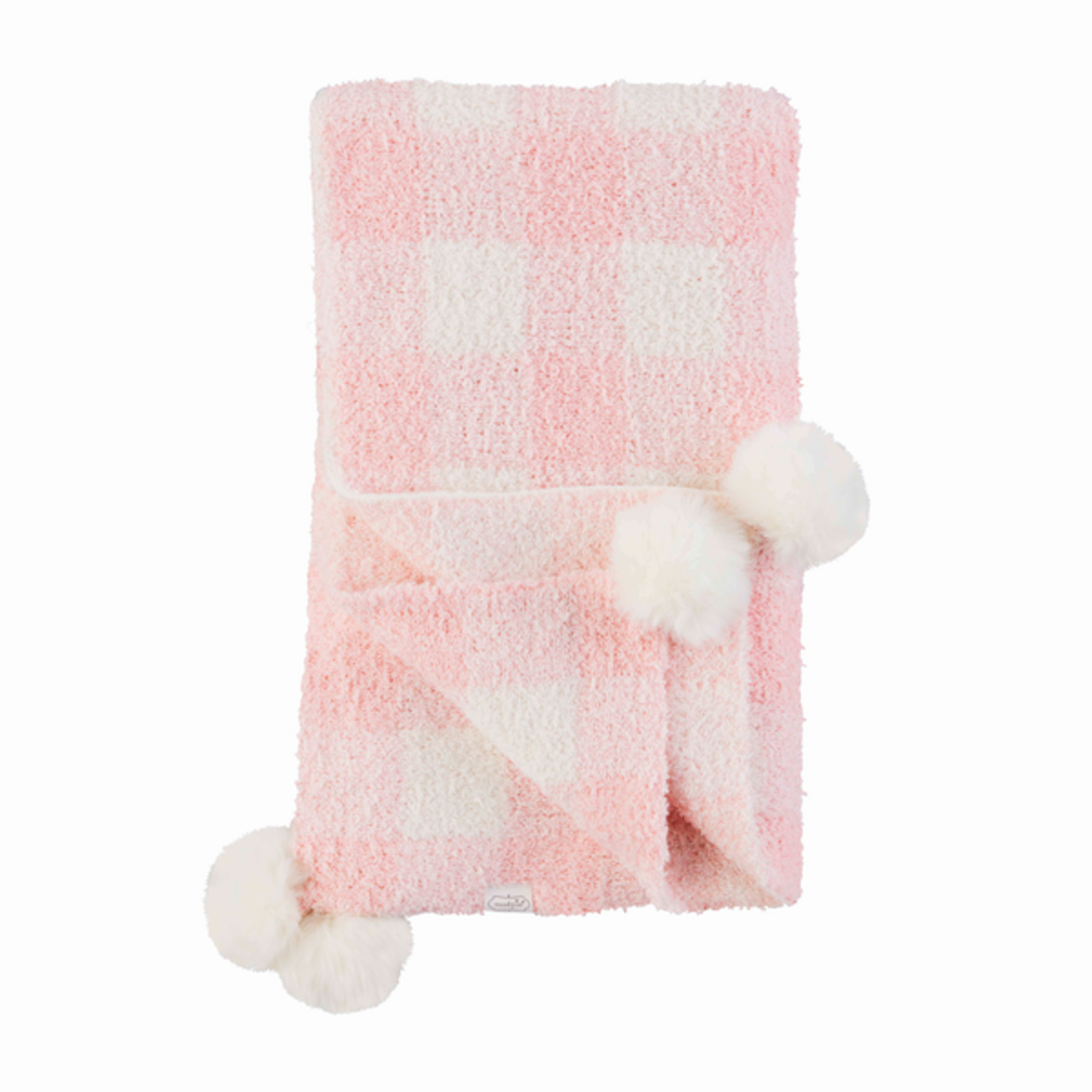 Pink Gingham Chenille Blanket