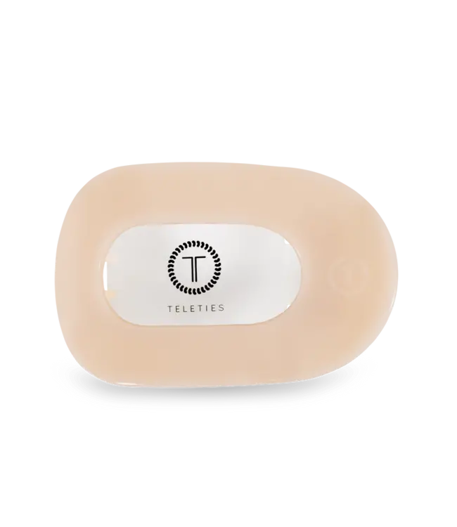 Almond Beige Large Flat Round Clip