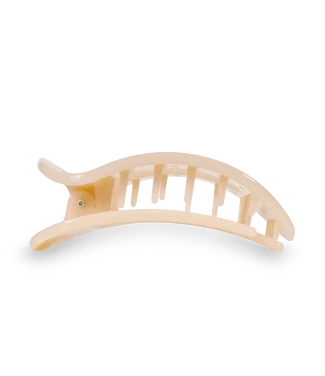 Almond Beige Large Flat Round Clip