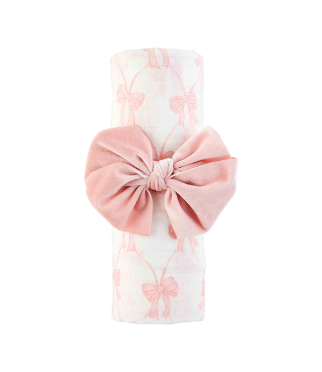 Bow Swaddle & Headband Set