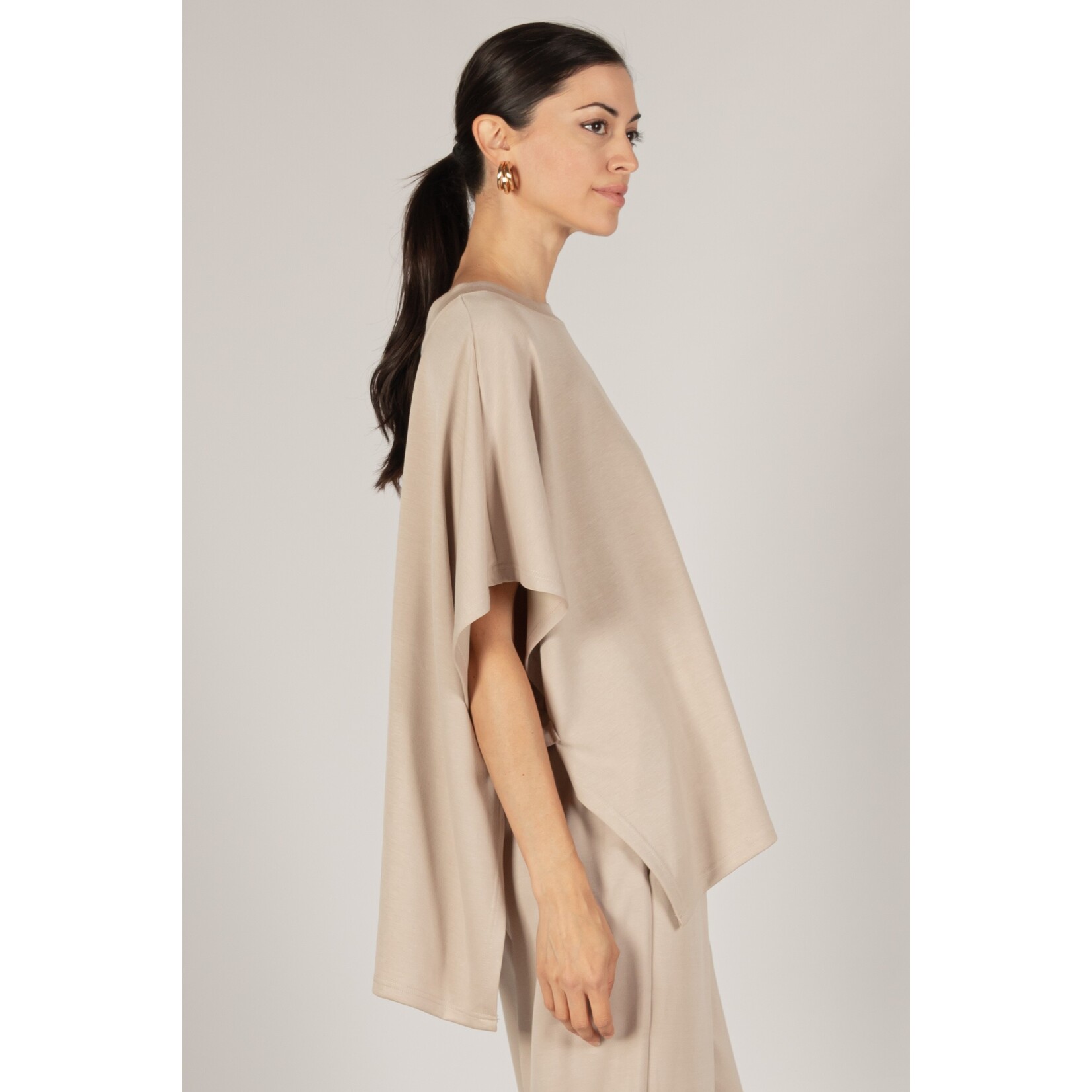 Hillary Taupe Cape Top