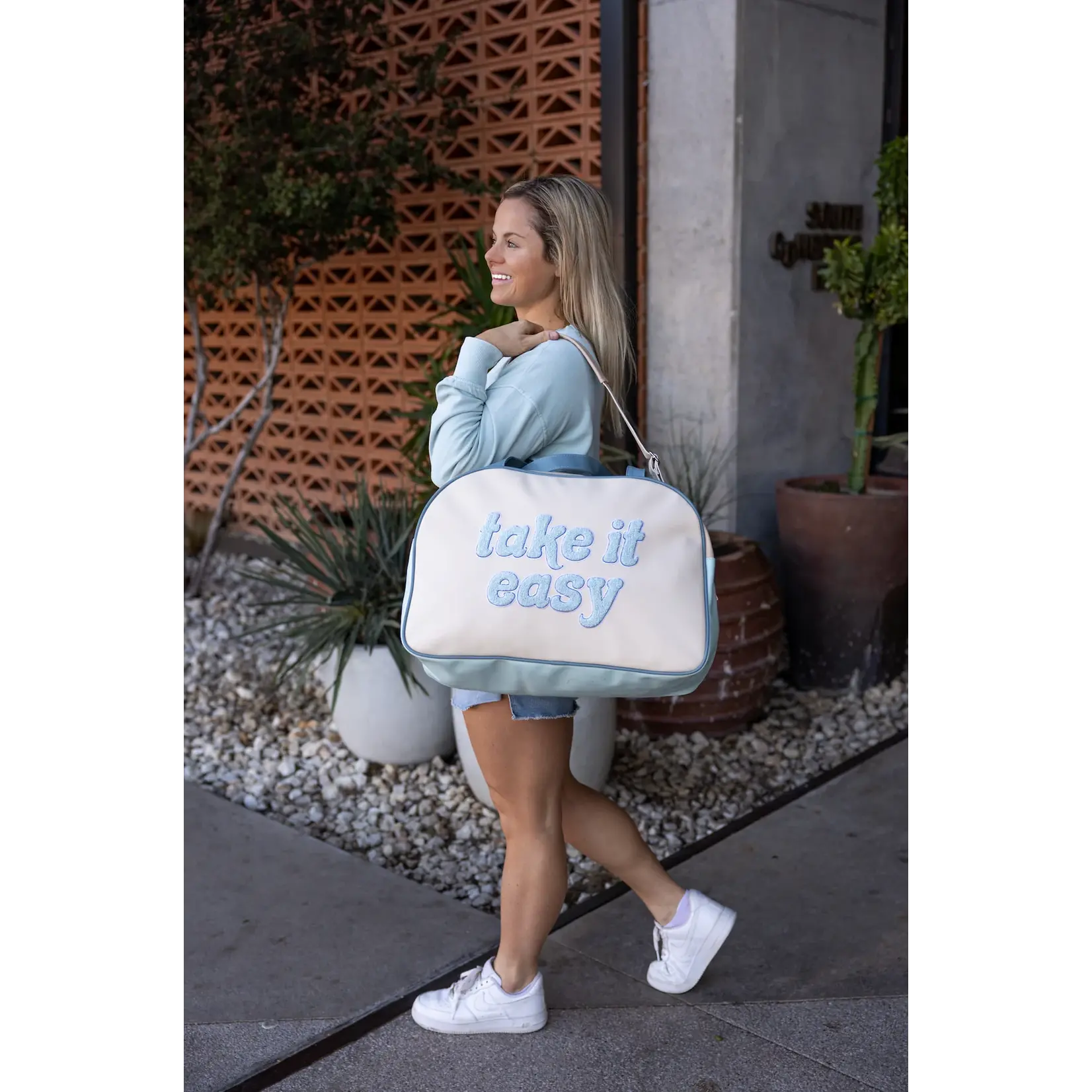 Jadelynn Brooke Take It Easy Cream Duffle Bag