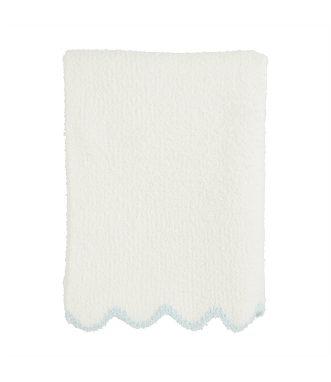 Blue Scallop Chenille Blanket