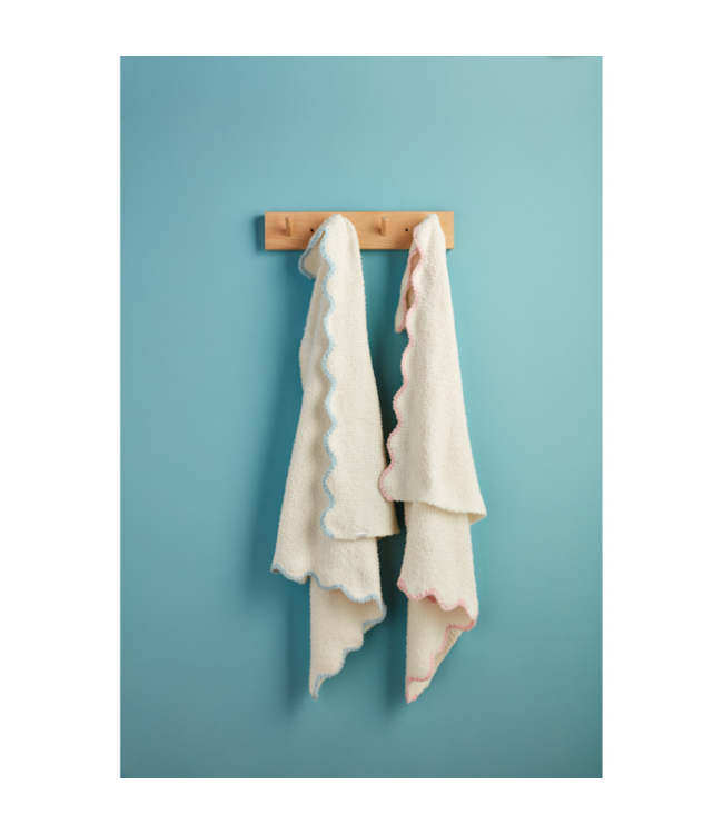 Blue Scallop Chenille Blanket