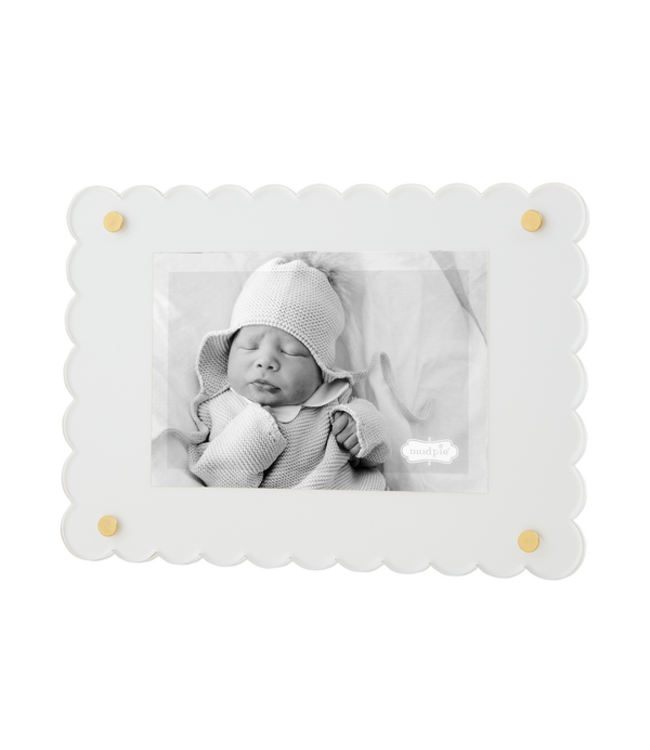 Scalloped White Acrylic Frame