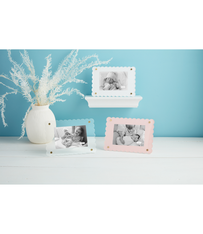 Scalloped White Acrylic Frame