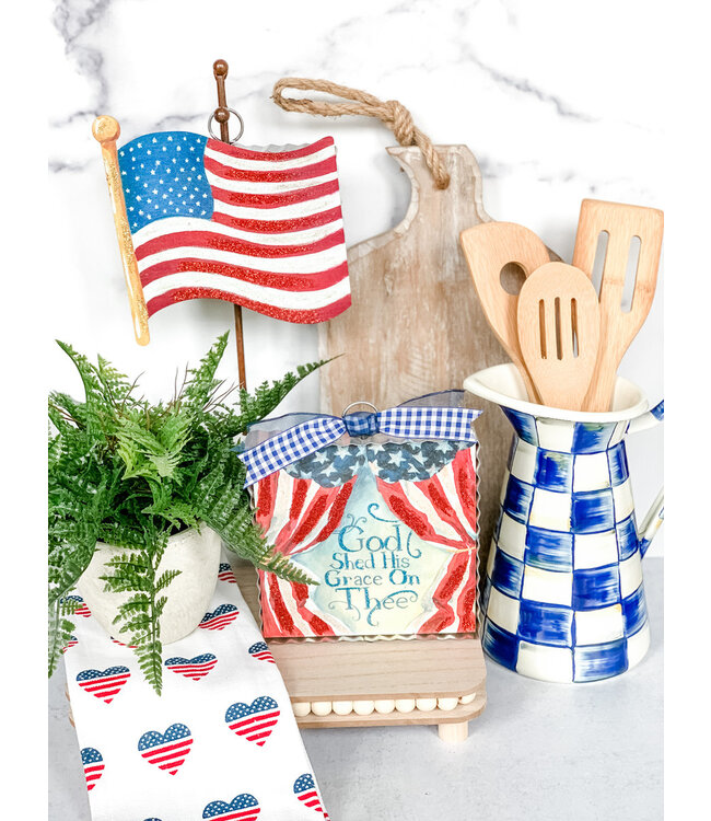 Round Top Mini Waving Flag Charm