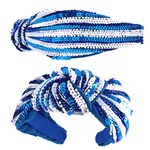 Sophia Collection Blue/White Sequin Knotted Headband