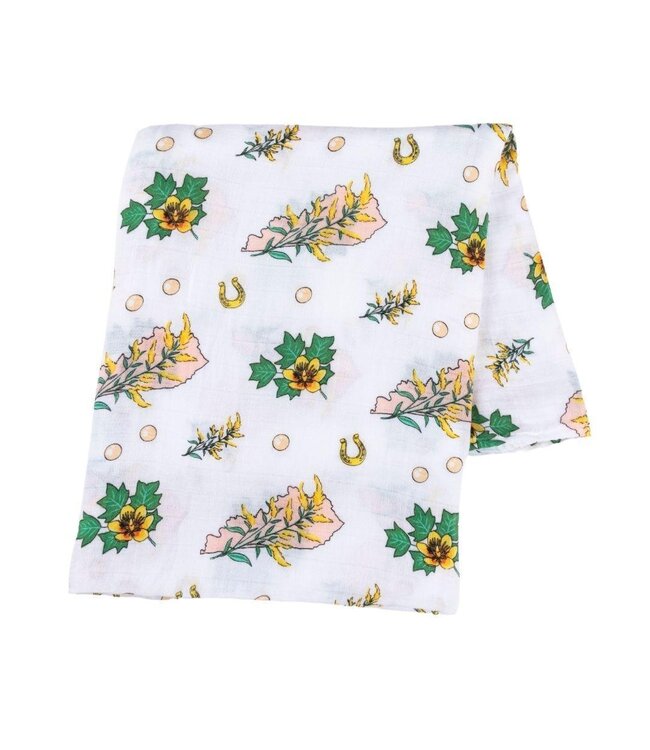 Kentucky Floral Muslin Swaddle Receiving Blanket